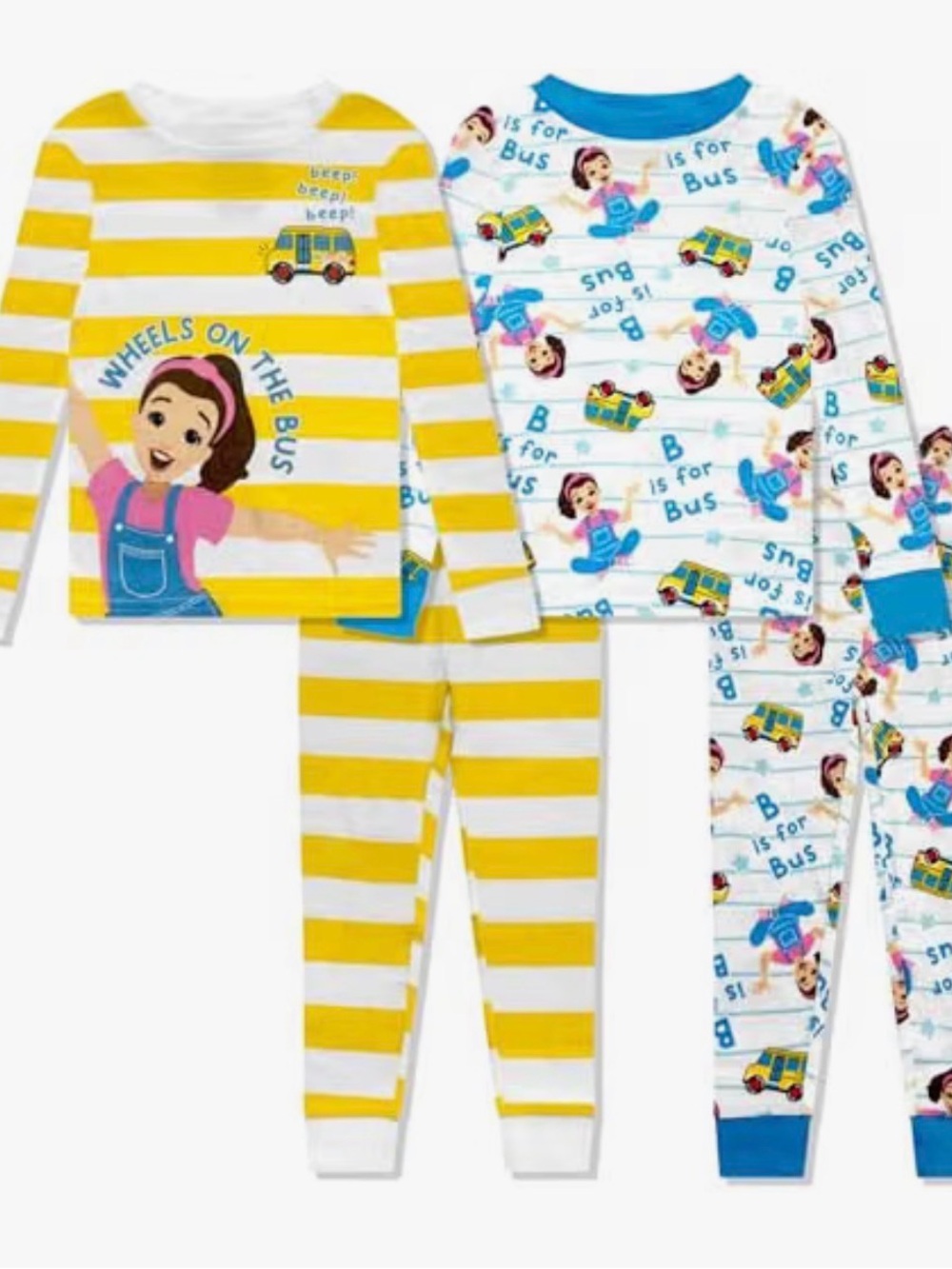 Ms. Rachel 4 Piece Pajama Set – Toddler Girls Boys PJs, Long Sleeve & Pants – Sn